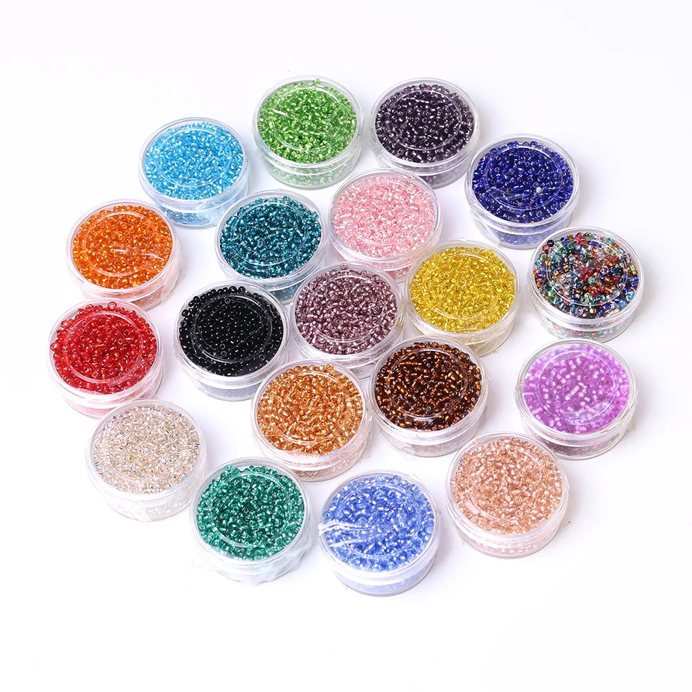 800Pcs 2mm 11/0 Glass Seedbeads Uniform Crystal Loose Round Spacer Beads For DIY Handmade Jewelry Making Needlework Accessories