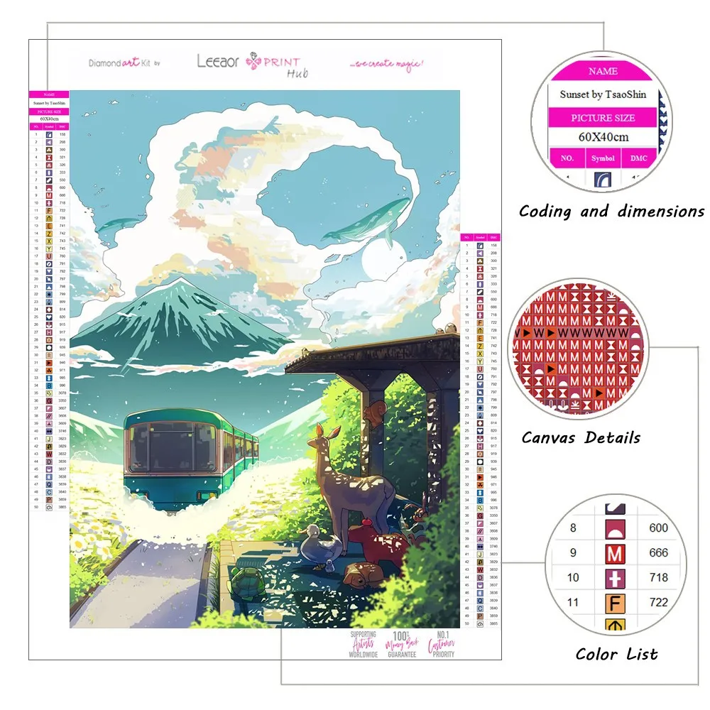 5D DIY Diamond Painting Train Travel Landscape Cross Stitch Kits Home Decor Gift Алмазная Мозаика Osos Para Pintar  Nieuw 2023