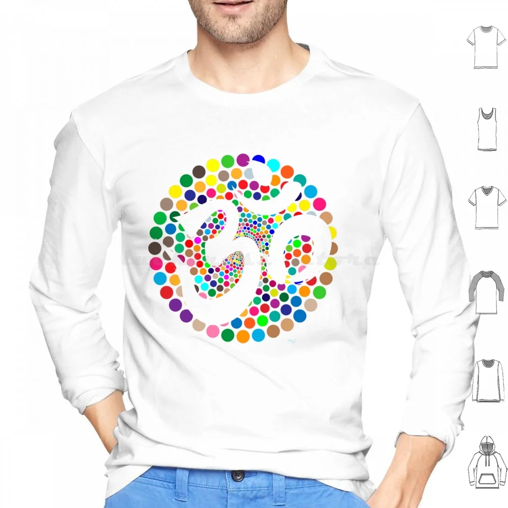 Ohm Hoodie cotton Long Sleeve Budha Buda Reflexion Funny Hinduism Ohm Mantra Meditation Budism Holy Sacred Color