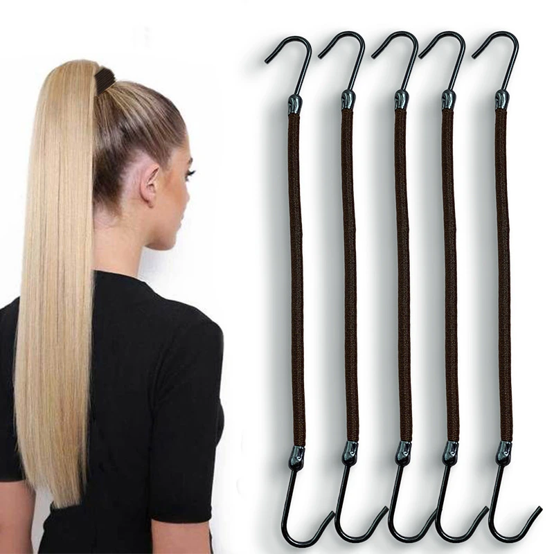 

5/10pcs Ponytail Rubber Elastic Hook Hair Bands For Women Gum Hooks Hair Accessories Hair Ties Styling Tools Holder Bungee Bands
