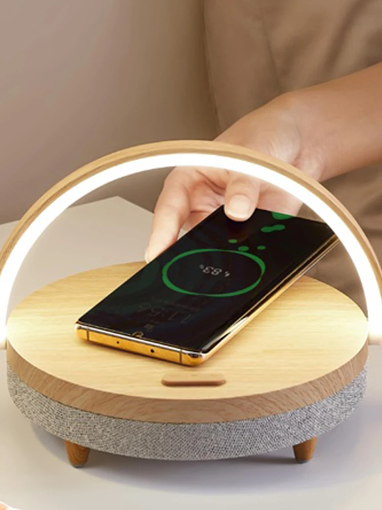 Several Light Intelligent Induction Bedside Lamp Bedroom Mobile Phone Wireless Charging Music Table Lamp Creative Simple