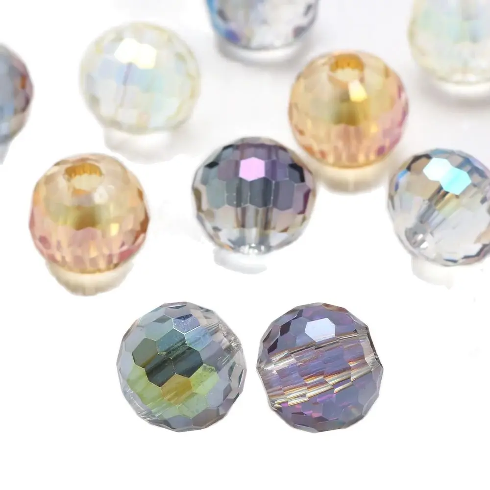 10 قطعة 16 مللي متر خزر عازل مستدير 96-وجه كريستال زجاج ثقب كبير DIY بها بنفسك مجوهرات القرط اكسسوارات معلقة الديكور