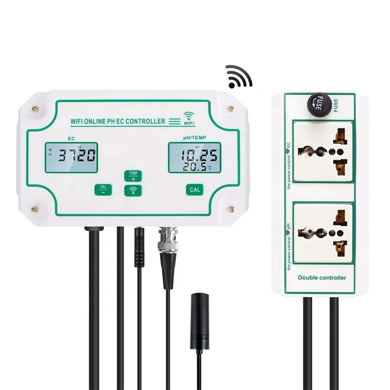 Wireless Online Digital PH EC Controller Temperature 3 in 1 PH Controller For Hydroponic Pools Drinking Water