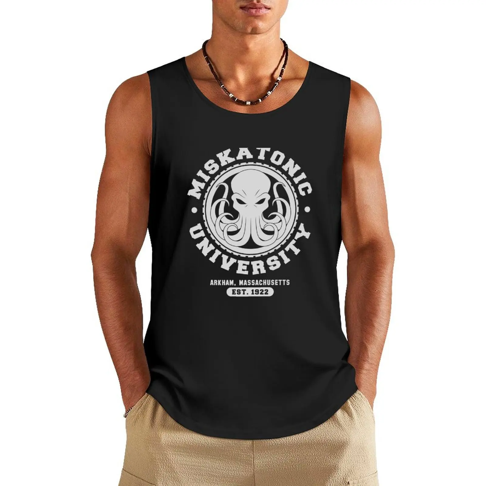 

MISKATONIC UNIVERSITY Tank Top sleeveless jackets Men gym sportswear