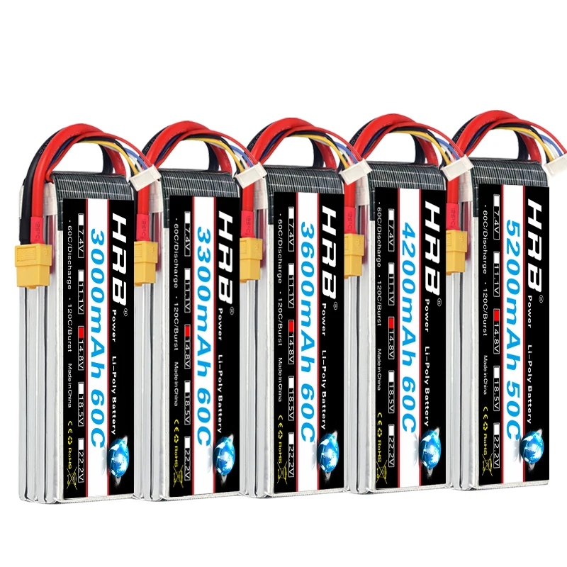 

HRB model aircraft lithium battery 3000/3300/4200/5200mAh large capacity, four-axis drone T/EC5 plug