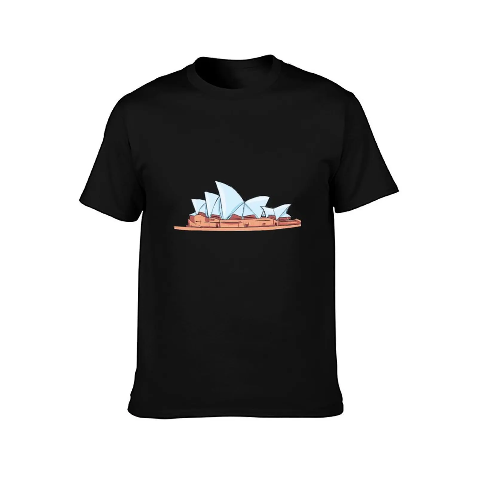 Sydney Opera House T-Shirt Summer Casual Cotton Tee Oversized Streetwear Tops Vintage Graphic Print Loose Fit Short Sleeve
