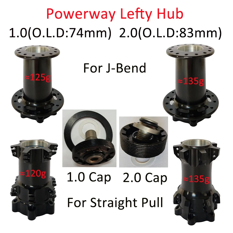 

Powerway Lefty Hub L10/L31-74mm(1.0) or L11/L32-83mm(2.0) 6 Bolt Disc Brake J-Bend/Straight Pull 24/28/32Hole Include Side Cap