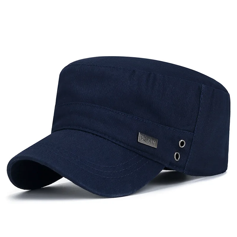 Breathable Simple Flat Top Hat Solid Grandpa Hat Adjustable Baseball Cap Visor Hat Casquette Sunshade Hat Unisex Sunscrean