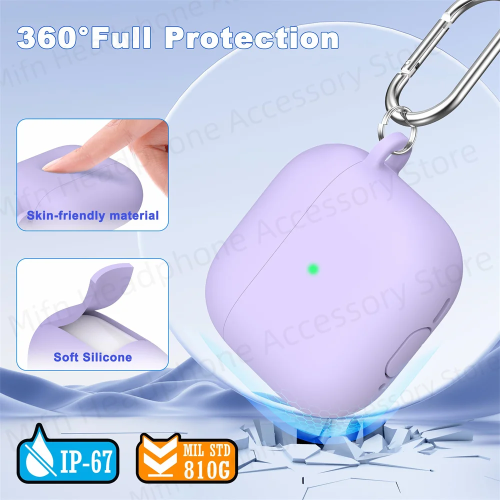 Чехол для AirPod Pro 3, однотонный силиконовый чехол для женщин и мужчин для AirPods 4 с активным шумоподавлением/AirPods 4, чехол Capa