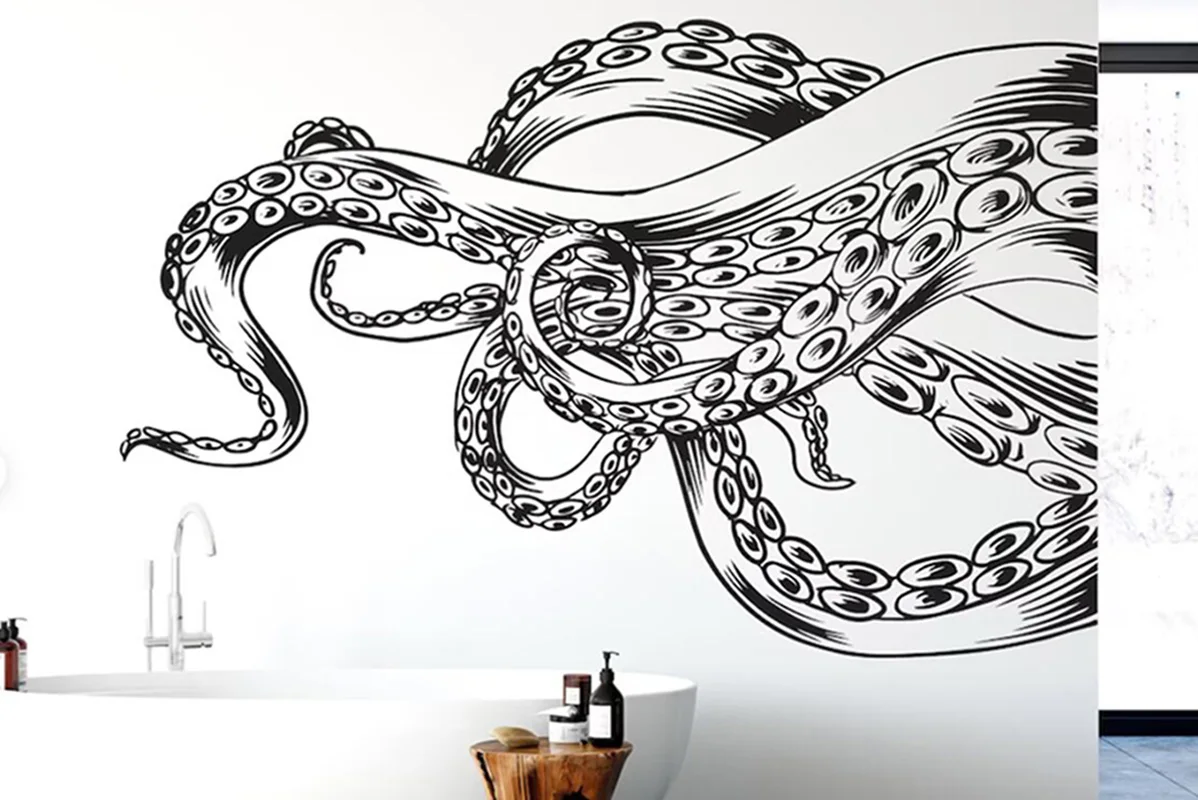 Large Octopus Tentacles  Wall Sticker Bedroom Living Room Nautical Ocean Animal Sea Wall Decal Bathroom Vinyl Home Decor