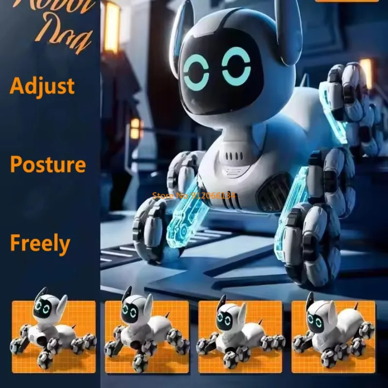 4WD Dual Mode Drift Racing RC Robot Dog Toys 360° Eight Wheel Stunt Gesture Sensing Lighting Music Remote Control Robot Dog Toys