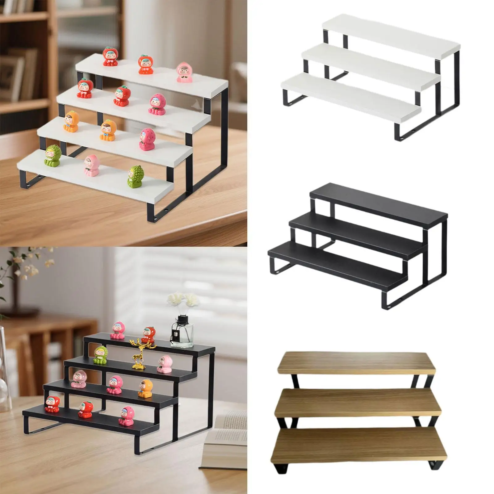 رف تخزين ألعاب حامل عرض خشبي لفندق الحمام على الطاولة #2