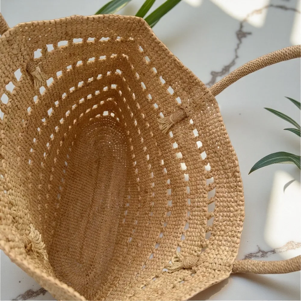 New Summer Raffia Hollow Straw  Vacation Style Large Capacity Fashion Handbag Travel Fashion Texture Unique Simple Casual Daily