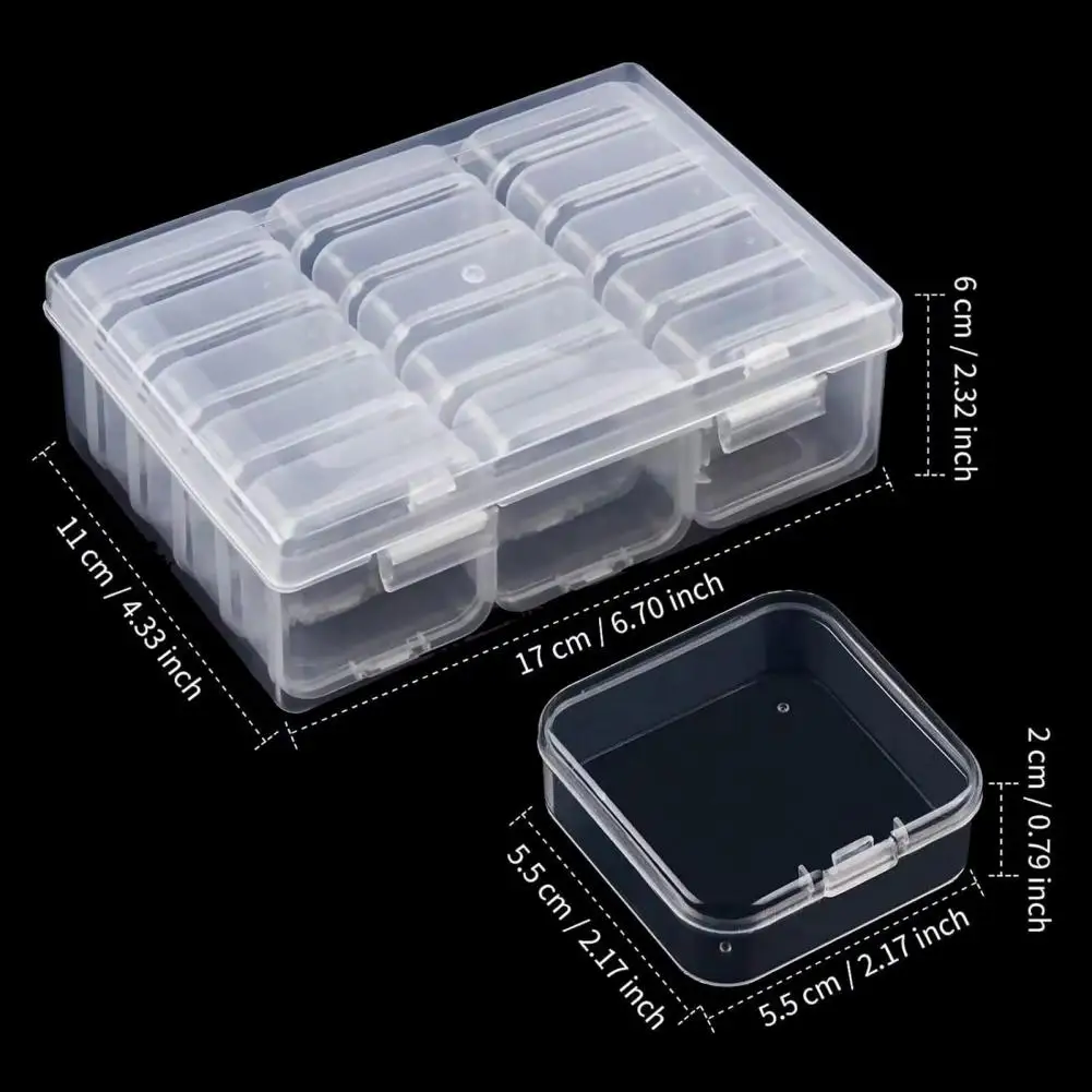 Secure Lid Storage Box Mini Transparent Bead Storage Box Portable Small Item Organizer Bead Storage Containers for Craft