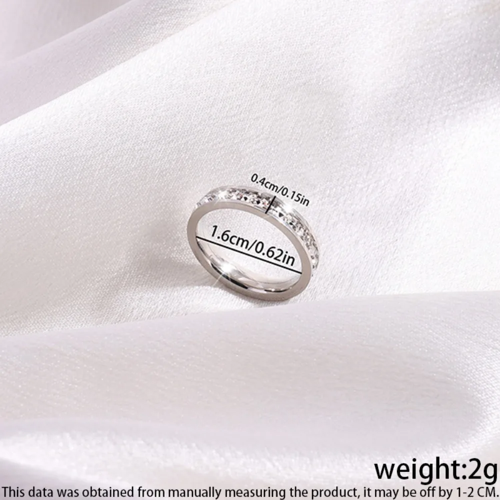 خاتم الزركون التيتانيوم الصلب، الراقية، الفاخرة الخفيفة، السماء المرصعة بالنجوم، المرأة INS العصرية 18K غير يتلاشى خاتم الزوجين #6