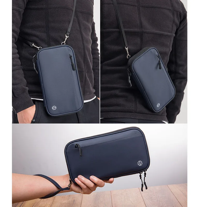 Cartera de viaje antirrobo para hombre y mujer, bolso de cuello impermeable con bloqueo RFID para tarjeta de teléfono, Mini bolso cruzado de nailon