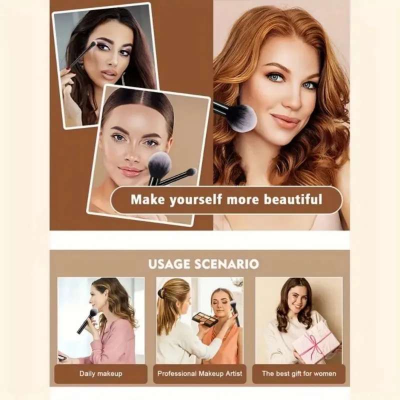 9-delige multifunctionele zwarte make-upborstelset met 1pc Beauty Egg, zachte haren voor alle huidtypes, alcoholvrije cosmetische penselen