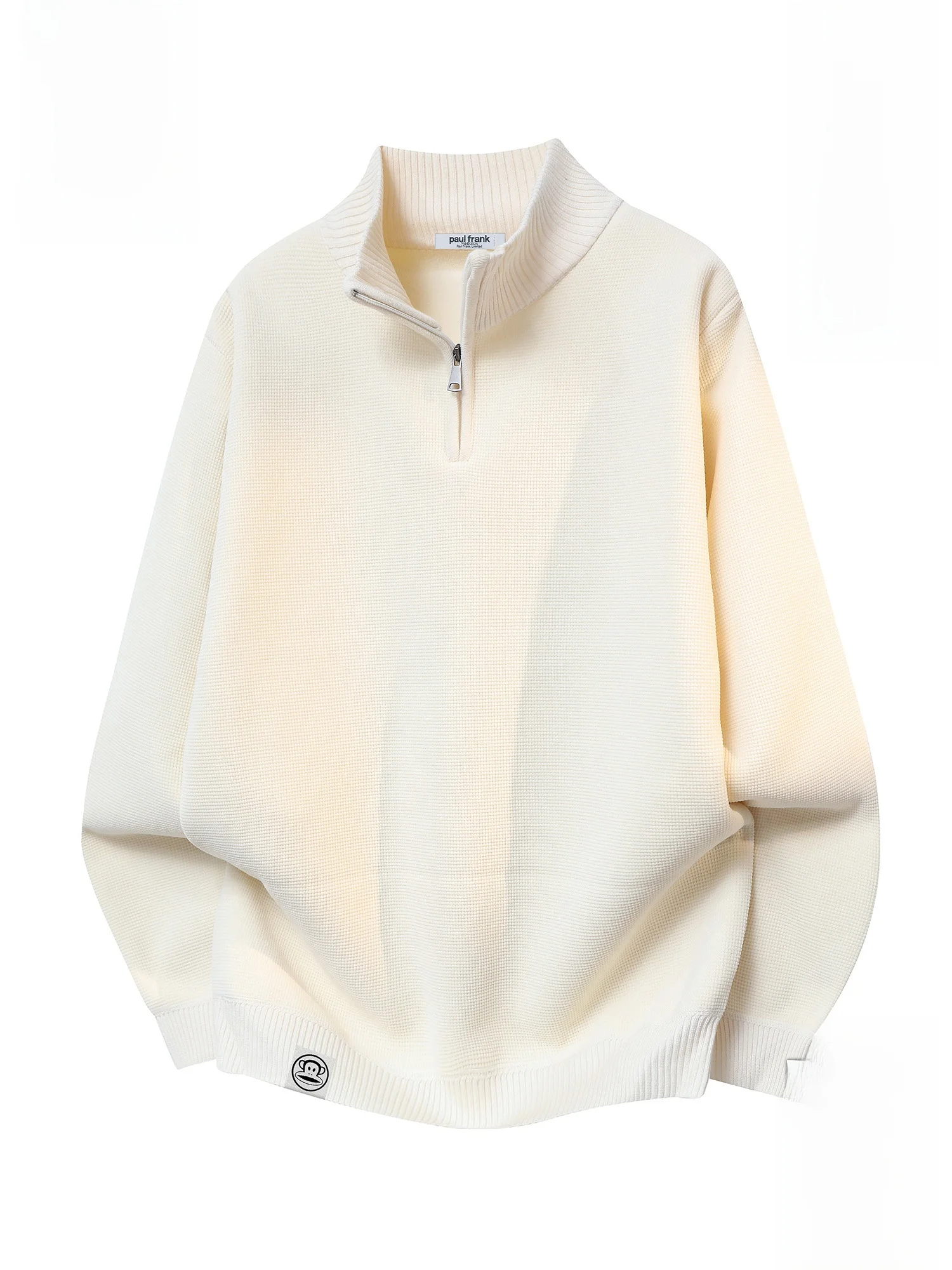 

PaulFrank Thiened Fce Stand Collar Knitted Sweater Men's Casual Winter Warm Top Zipper Closure Loose Fit Polyester Fiber