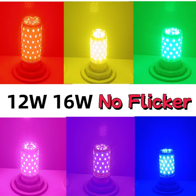 

Red Bulb Flicker Free AC85-265V E27 E14 12W 16W Red Lights for Party Wedding Halloween Christmas Holiday Valentine Pink Yellow