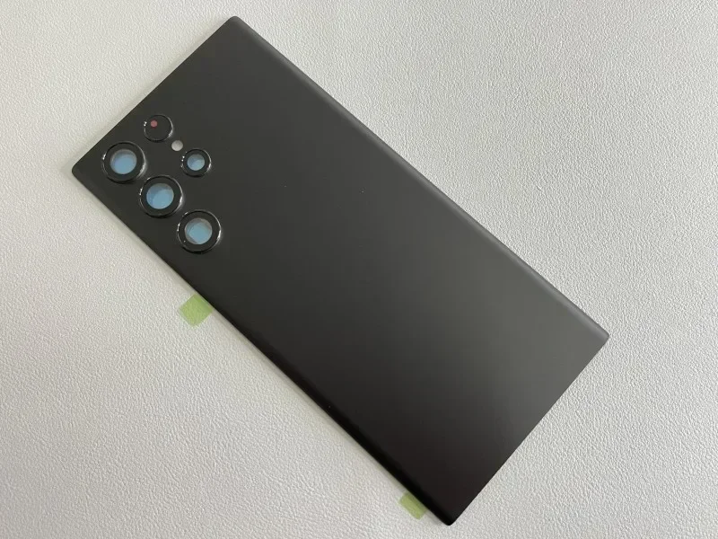 S23Ultra الإسكان لسامسونج غالاكسي S23 الترا 6.8 "زجاج البطارية الغطاء الخلفي إصلاح استبدال باب الهاتف الخلفي + عدسة الكاميرا