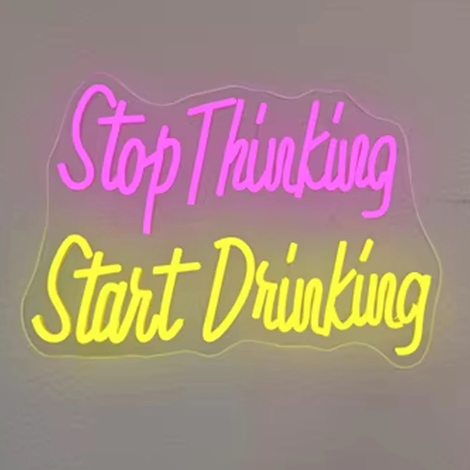 

Stop Thinking Stant Drinking Neon Sign Custom 5/12V USB Club Party Decor Room Wall Art Logo Font Gaming Lighting Bar Decor Light