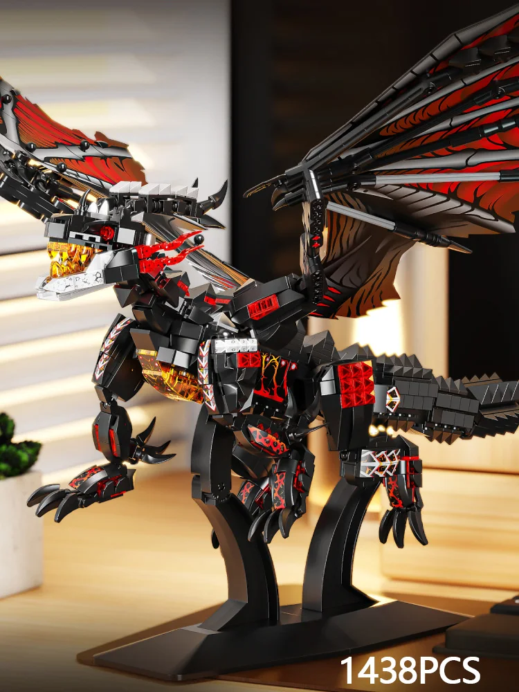 

История мифологии западного монстра, игрушка Warcraft Dragon Spray, огненный дракон, собранный строительный блок, модель, детский подарок, динозавр