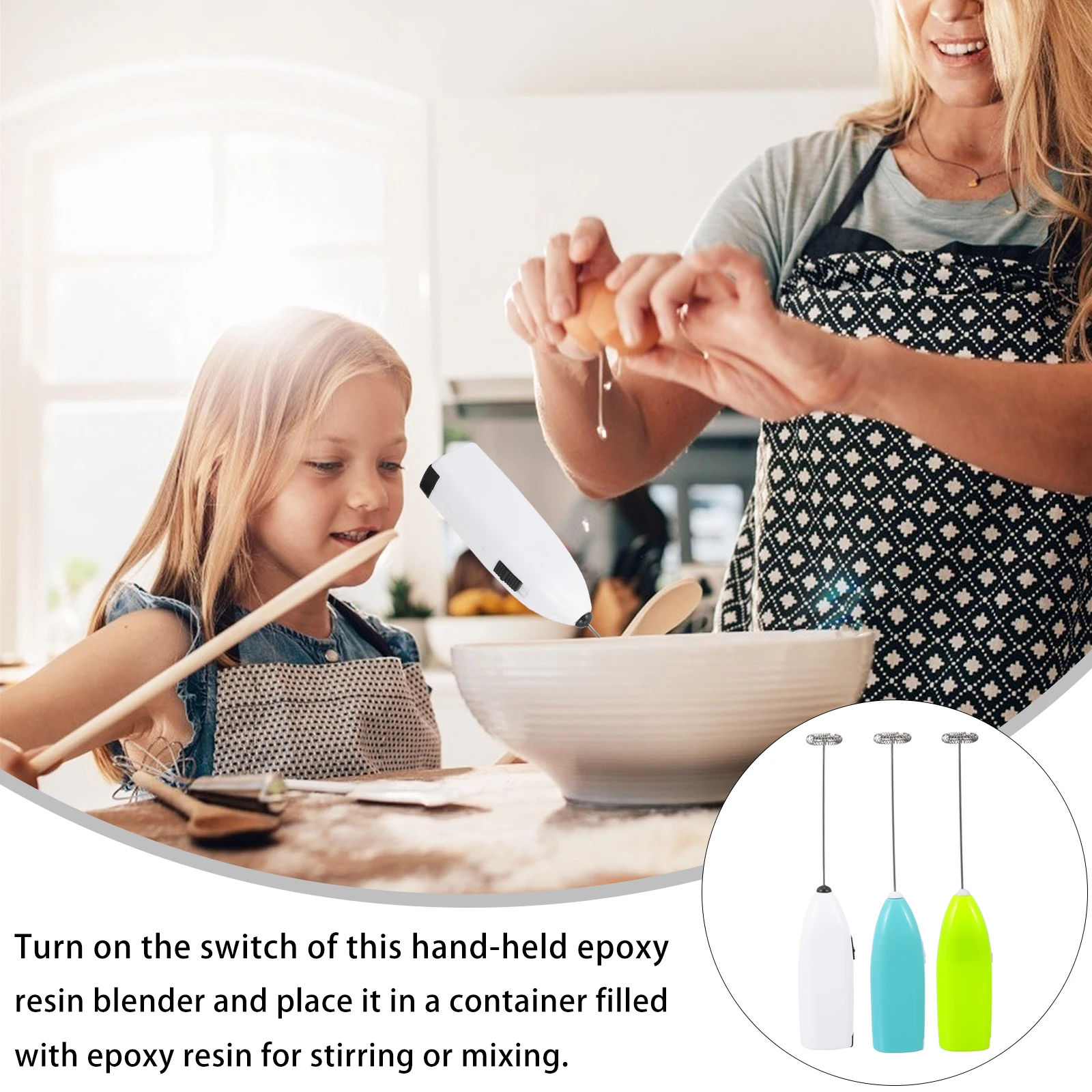 

3 Pcs Hand Mixer Epoxy Mixing Reusable Stir Sticks Resin Stirrer Electric Stirring Fitness
