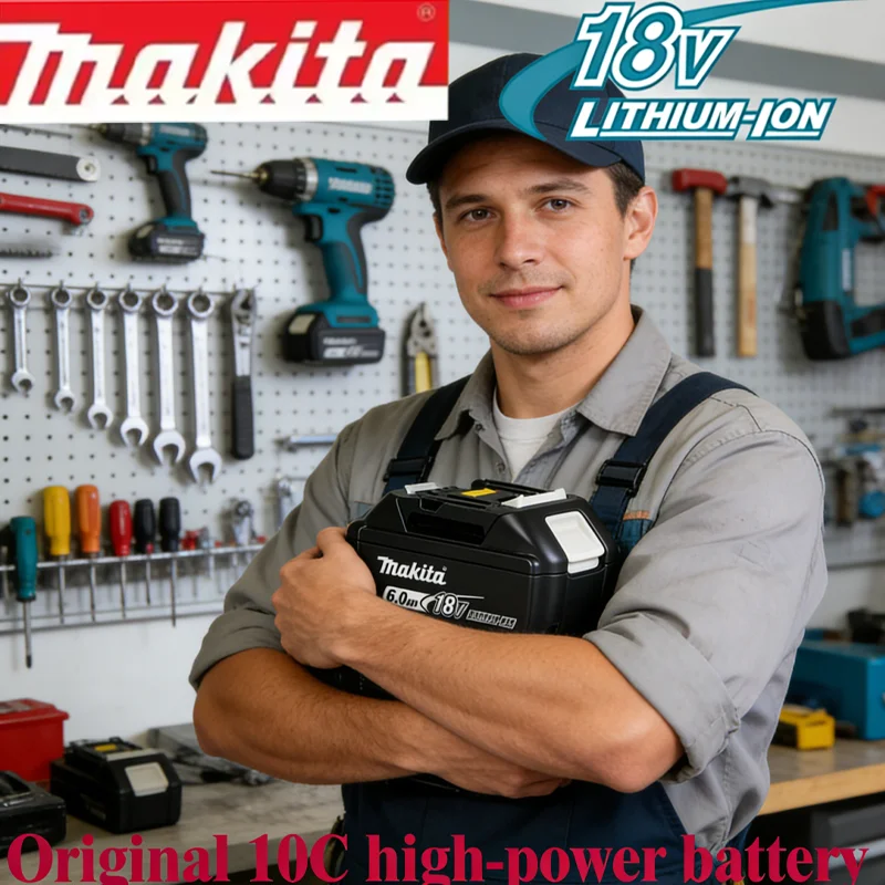 

Original Makita battery 18V 6.0Ah 10C high-power 18650 rechargeable battery, suitable for all Makita 18V power tools