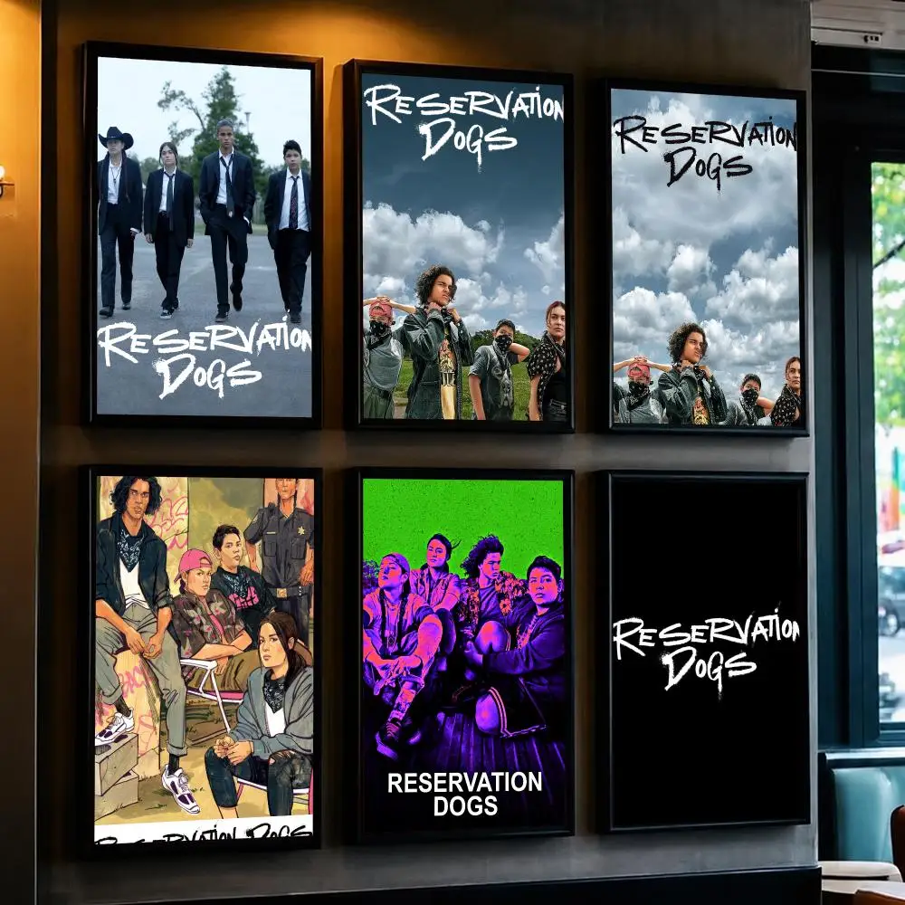 tv series R-Reservation Dogs-S Poster Decorative Wall Art Sticker for Cafe Office Bedroom and Living Room