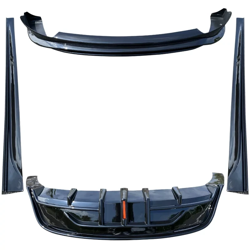 For Tesla Model Y 2021-2024 Modified Gloss Black Front Lip Rear Lip Side Skirts Sport Car Body Kit