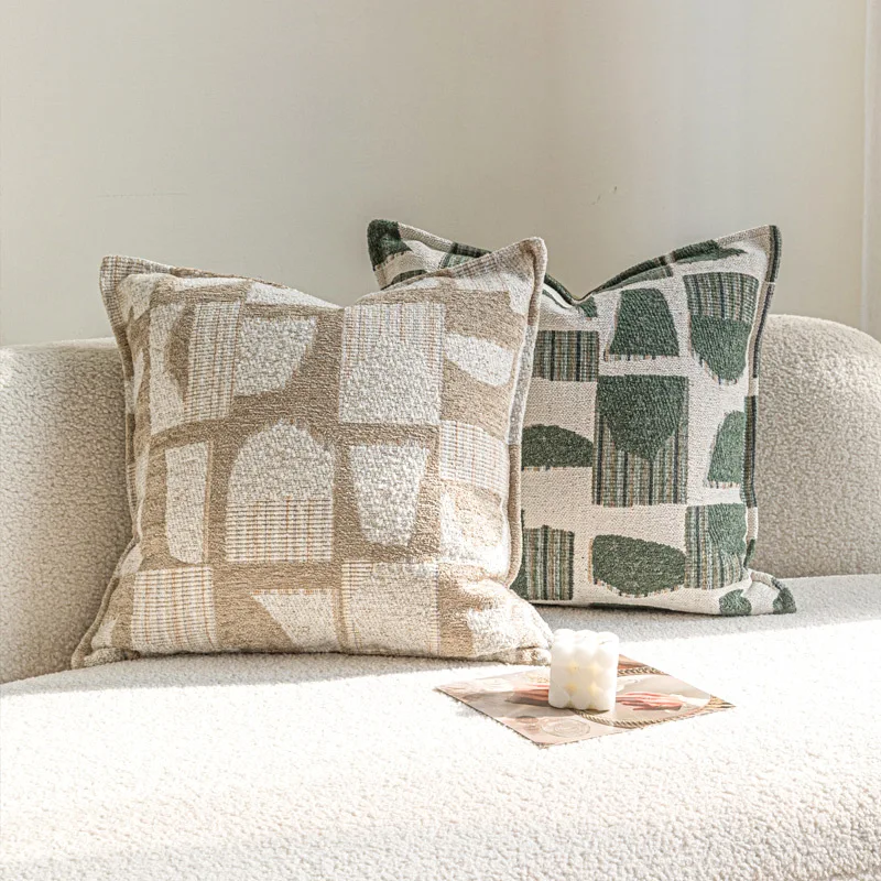 Luxury Cushion Cover 45x45cm Green Geometric Square Pillow Case For Home Hotel Bed Living Room Sofa