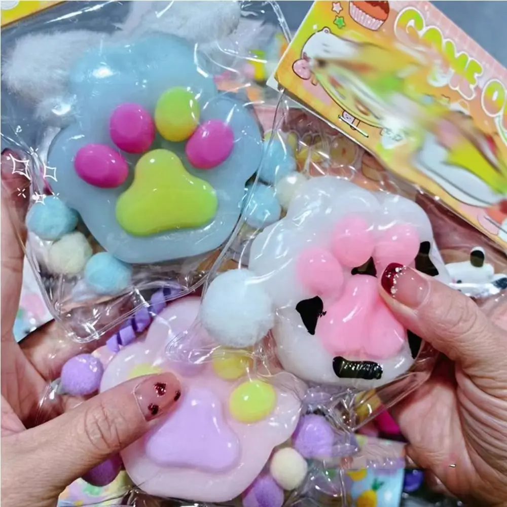 ที่น่าสนใจตุ๊กตา Cat PAW Squeeze ของเล่น TPR ซิลิโคนการ์ตูน Fidget ของเล่น Fidget ของเล่น Sensory ของเล่น Pinch Decompression ของเล่นเด็ก