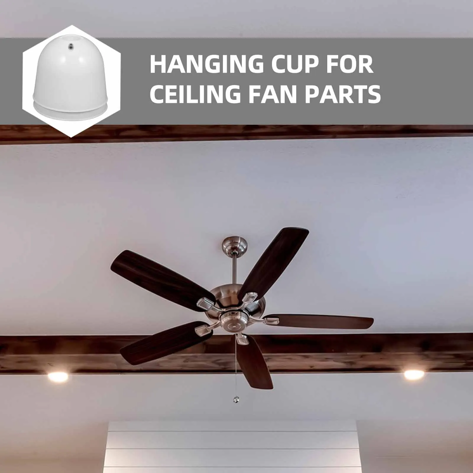 

2pcs Ceiling Fan Accessories Compact Protector Canopy Cover Cap PVC Dirt Proof Easy Install Compatible with Various for Indoor