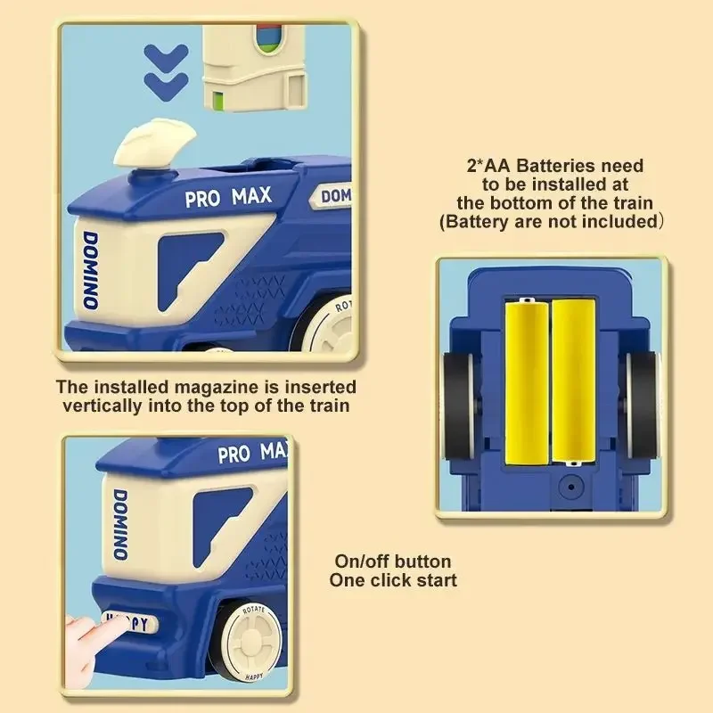 Treno de dominó para crianças, carro elétrico de colocação automática, conjunto de dominó colorido, blocos de tijolos, jogos, brinquedos educativos, presente para meninos e meninas