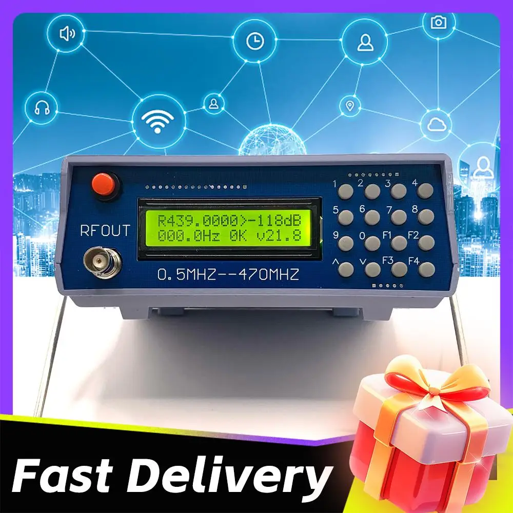 

0.5M‑470MHz RF Signal Generator High Accuracy Tester Analog Digital Frequency Meter Tester for FM Walkie-talkie Debugging Tool