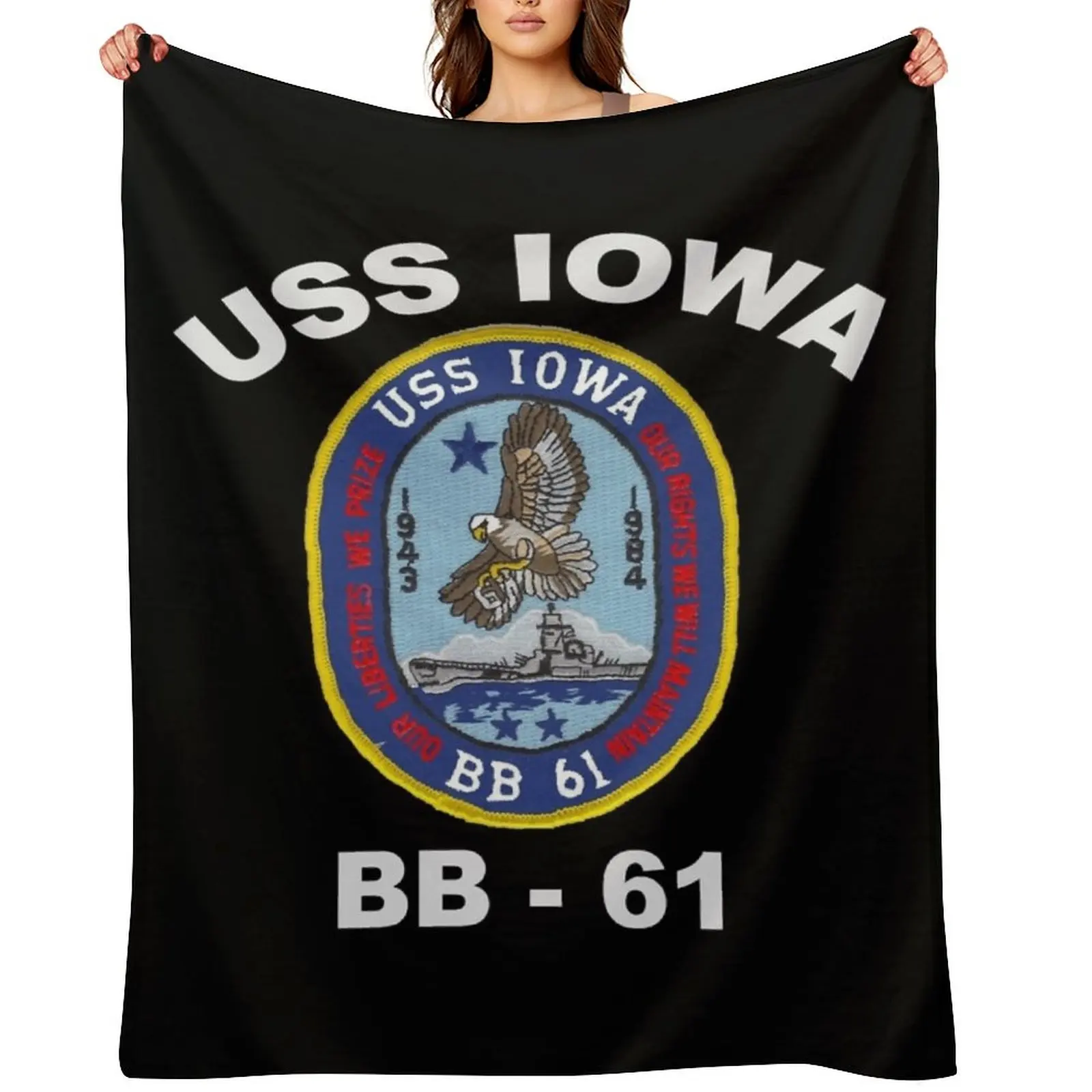 

USS Iowa Throw Blanket Decoratives Comforter Single Kid'S Blankets