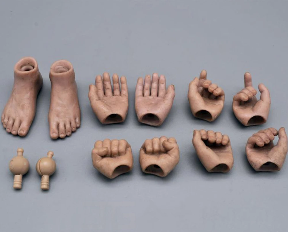 ZYTOYS Toys Model Męska figurka Silnych Mięśni Ręcznie Typy 4 SZTUK / ZESTAW z rzadkimi typami stóp Materiał PVC Do 12-calowej figurki akcji DIY 1/6