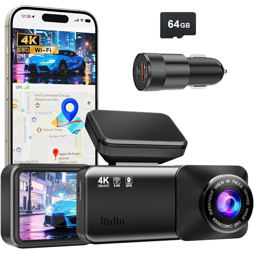 Dash Cam 4K Ultra H…