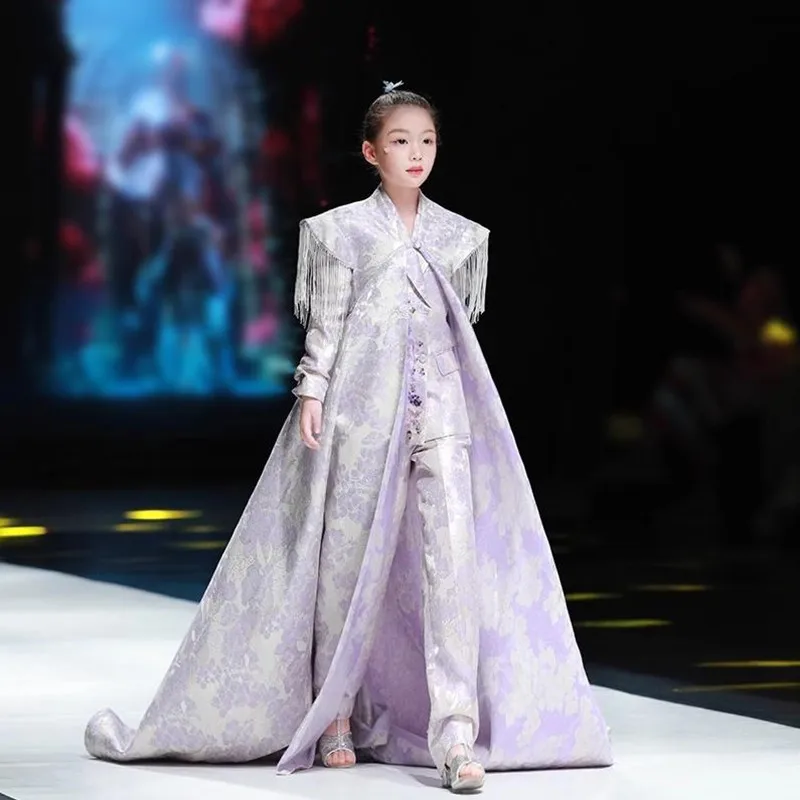 

Girls' Suit Set, Children's High-End Dress, Fashion Show, Cloak, Small Suit, Host, Girls' Piano Performance L1983
