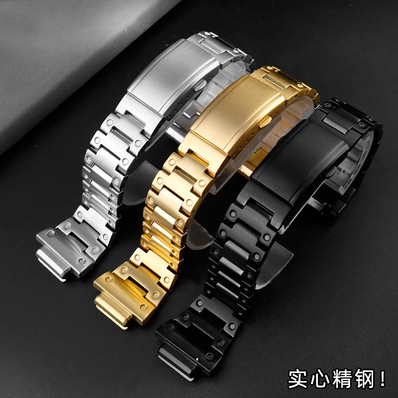 Wath Set For Casio G-SHOCK GA-110 100 120 140 Solid stainless steel Watch Strap Watch case golden silver Watchband Men Bracelet