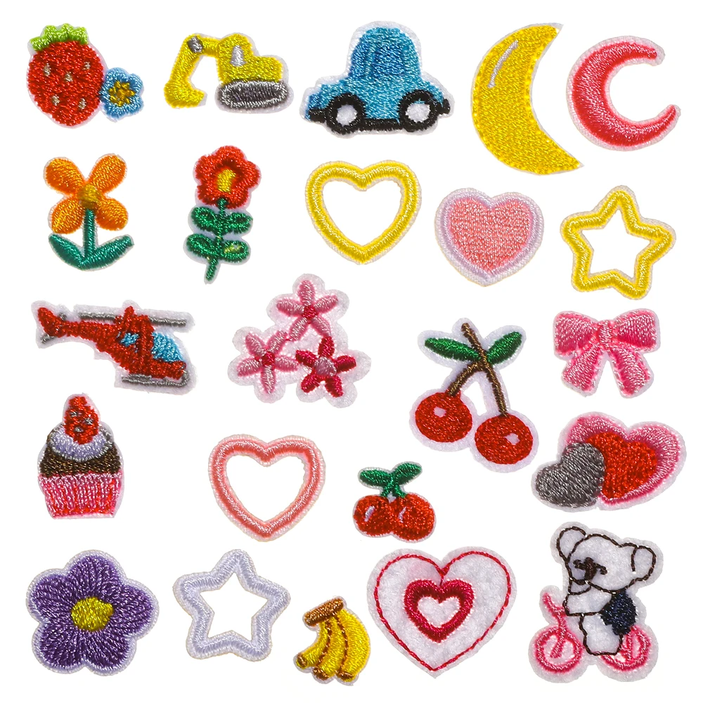 10pcs Carton Mini Patches Heat Glue Embroidered Kids Clothing Bags Stickers DIY Sewing Small Badge for Jeans Pants Appliques