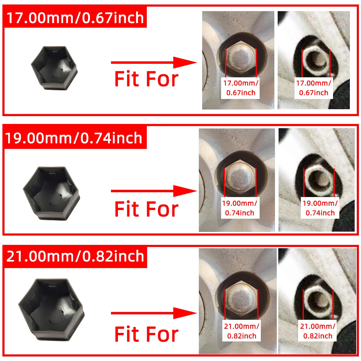 20Pcs Car Wheel Nut Caps Auto Hub Screw Cover 17mm 19mm 21mm Bolt Rims Exterior Decoration Special Socket Protection Dust Proof