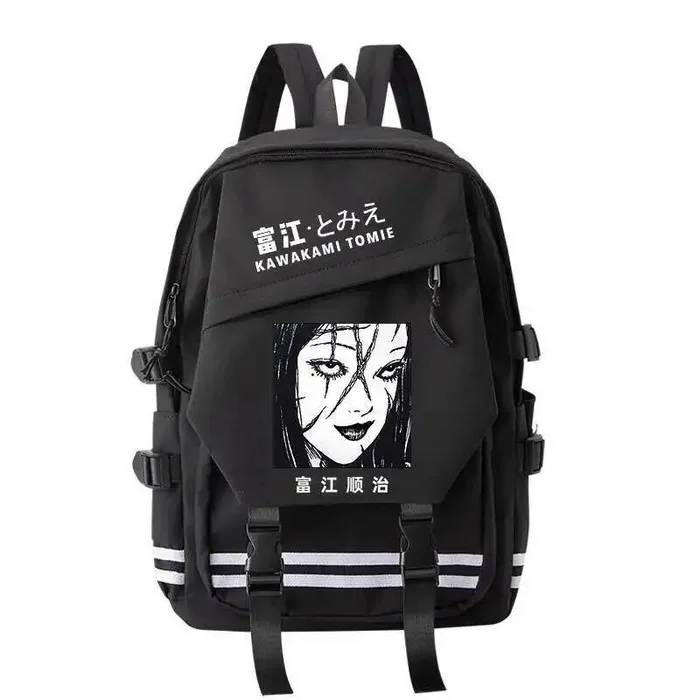 

Черные полосы Itou Junji Tomie Kawakami, школьные сумки, рюкзаки Mochilas большой вместимости для аниме-игр