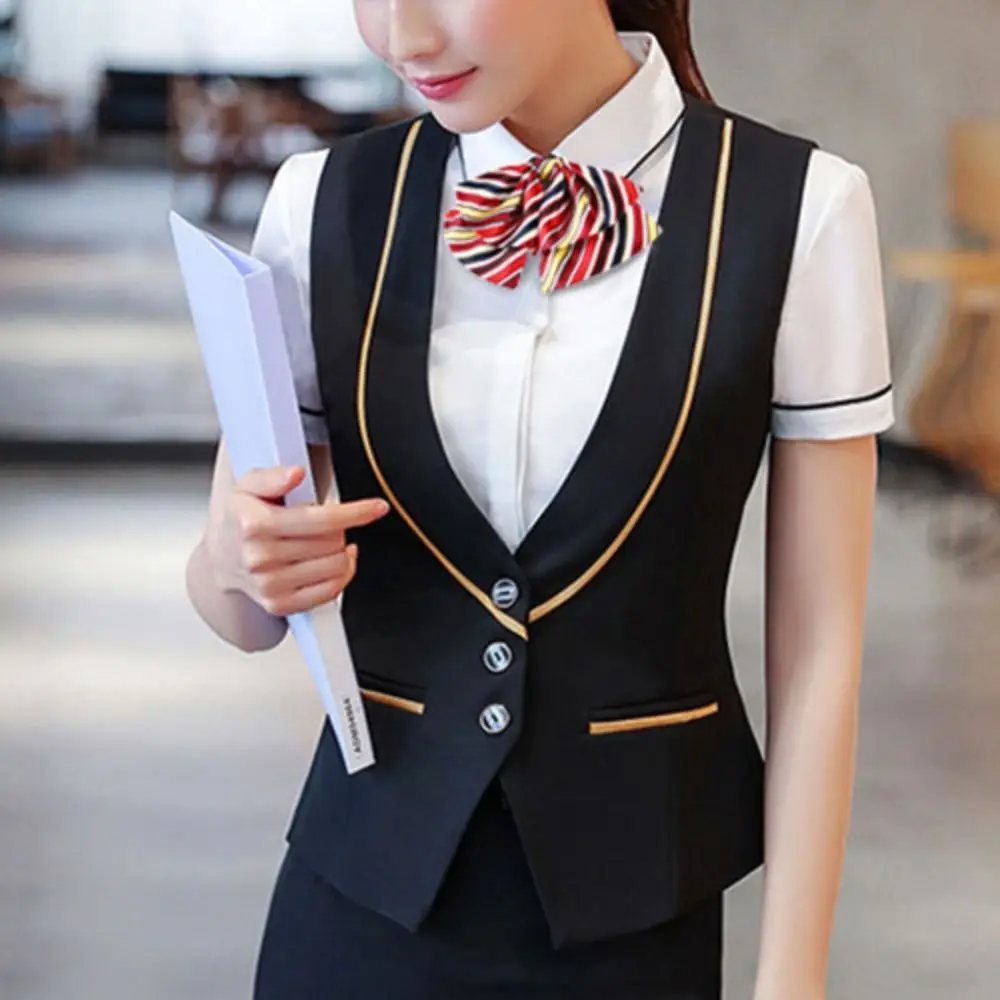 조정 가능한 항공 승무원 넥타이 한국 스타일 다채로운 Bowknot 넥타이 스트라이프 셔츠 액세서리 은행 계산원 넥타이 매일