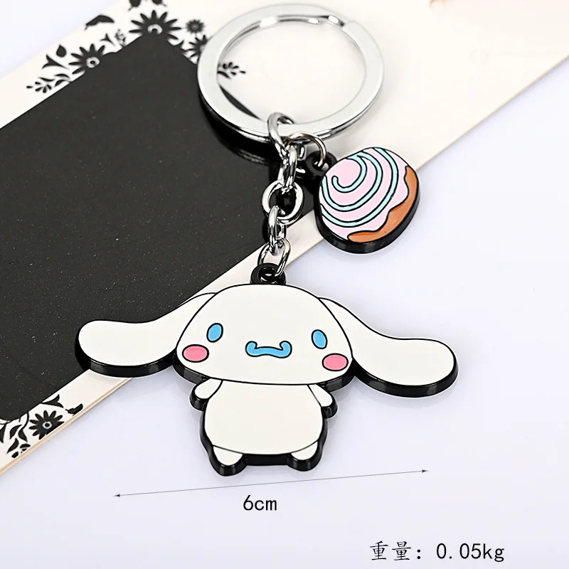 Porte-clés en alliage de beurre modèle Sanurgente Cinnamoroll, bijoux de dessin animé Kawaii, Kuromi Hello Kitty, pendentif en métal, accessoires d'anime mignons