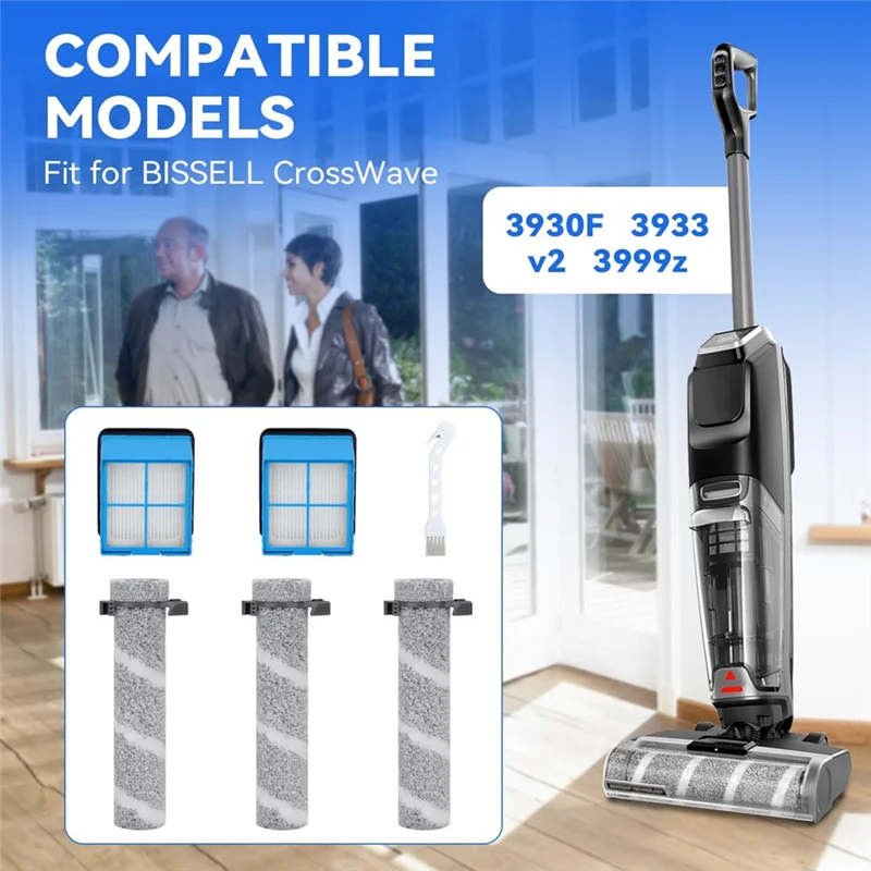 Bissell Crosswave Omniforce EDGE 3930F/3933/V2/3999Z 습식 건식 진공 액세서리 용 ABUL 브러시 롤 필터 교체