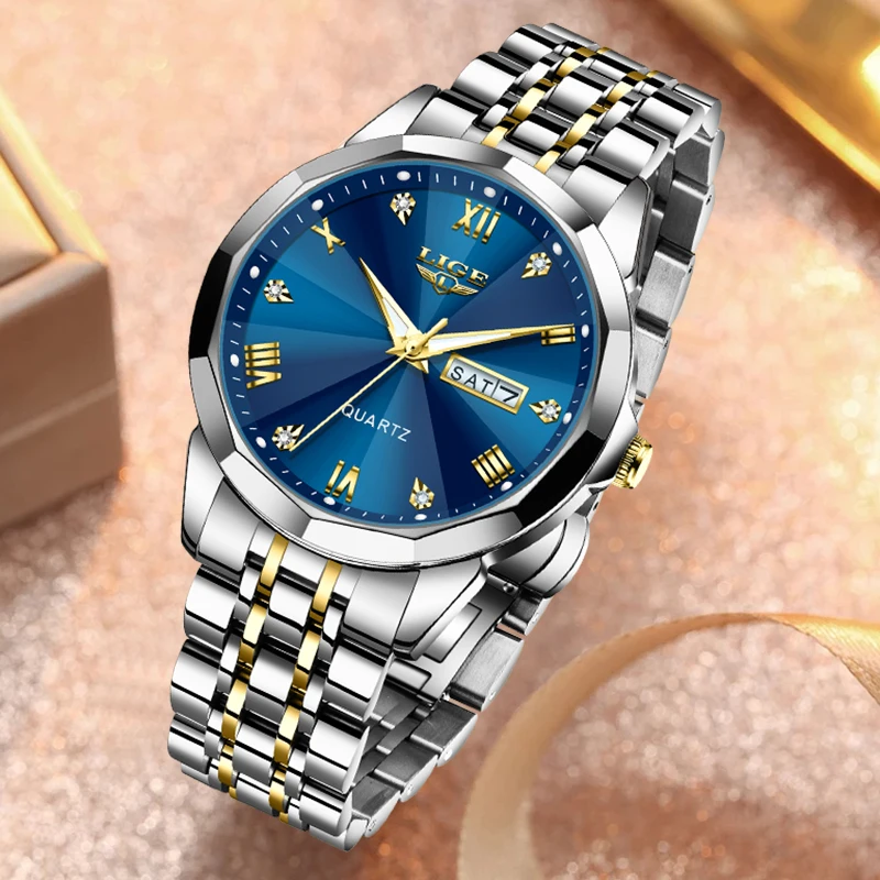 LIGE 2024 New Fashion Week Date Watch Women Sport Military Women's Quartz Wristwatches Top Brand Luxury Waterproof Watch Ladies