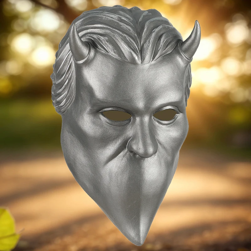 Ghost BC Nameless Ghoul Latex Mask, Realistic Devil Cosplay Headgear for Halloween, Concert, Party & Bar Performance, One Size