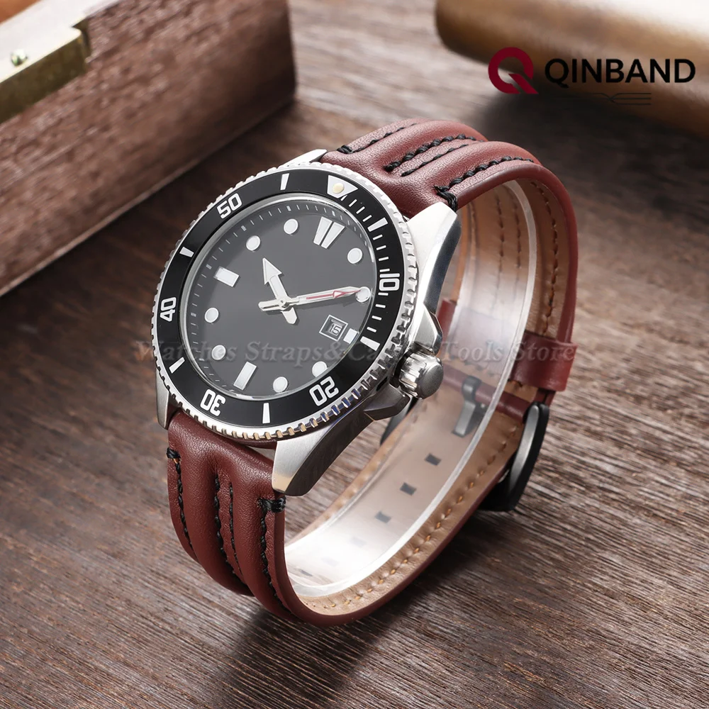 Vintage-Armband aus echtem Rindsleder für Seiko-Uhrenarmband, 20 mm, 22 mm, 24 mm, für Omega, Schnellverschluss, universelle Armbänder für Herren und Damen – Detail 14