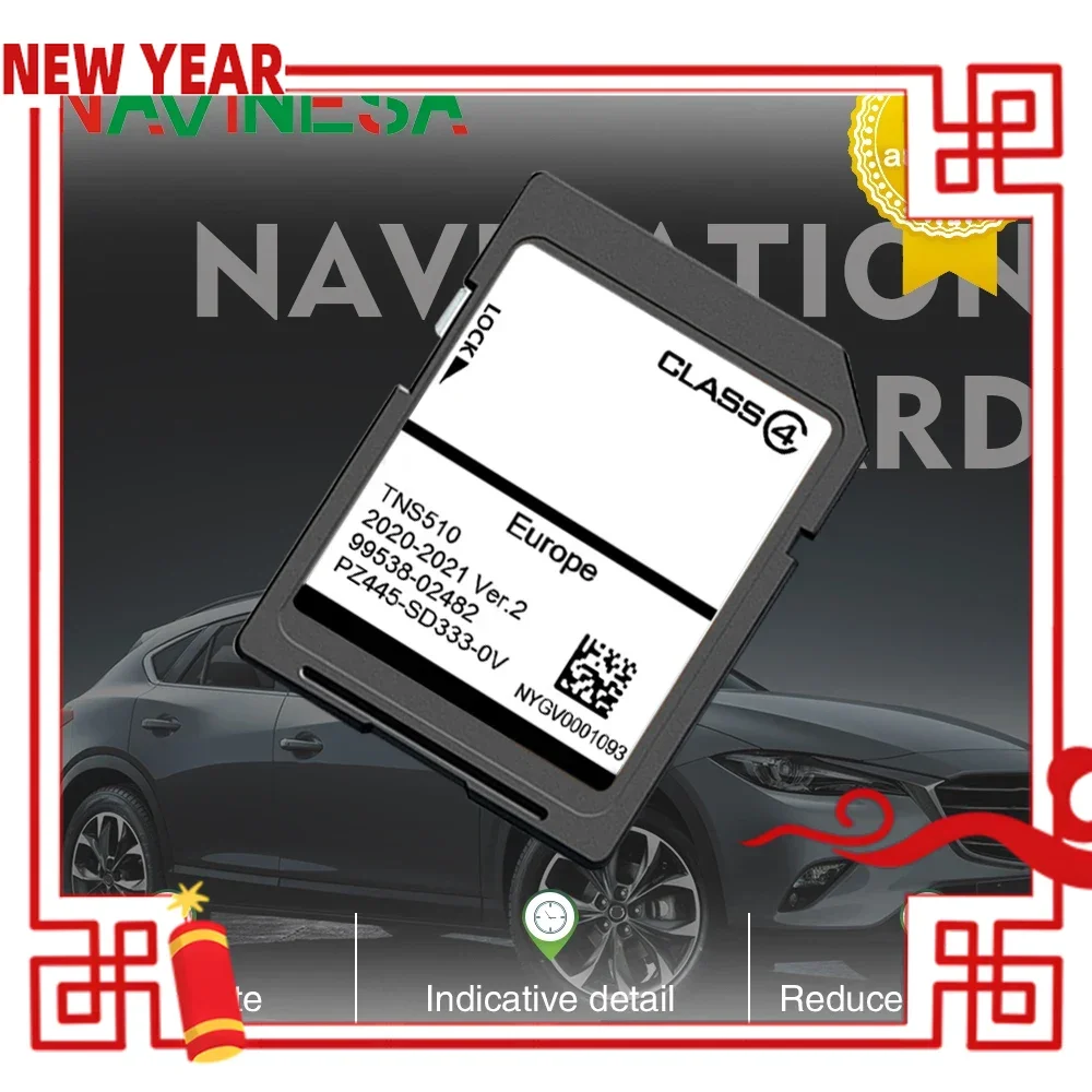 Fitting For Toyota Yaris From 2008 TO 2013 TNS510 Navigation SAT NAV Map SD Card Version2 Cover Europe Germany UK